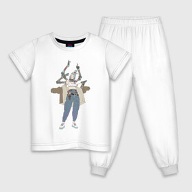 Детская пижама хлопок с принтом Шива в Екатеринбурге, 100% хлопок |  брюки и футболка прямого кроя, без карманов, на брюках мягкая резинка на поясе и по низу штанин
 | арт | богиня | воин | демон | ёкай | кибер руки | китай | рисунок | рога | руки | руки робота | самурай | современный бог | шива | япония