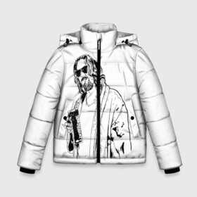 Зимняя куртка для мальчиков 3D с принтом Большой Лебовски Big Lebowski в Екатеринбурге, ткань верха — 100% полиэстер; подклад — 100% полиэстер, утеплитель — 100% полиэстер | длина ниже бедра, удлиненная спинка, воротник стойка и отстегивающийся капюшон. Есть боковые карманы с листочкой на кнопках, утяжки по низу изделия и внутренний карман на молнии. 

Предусмотрены светоотражающий принт на спинке, радужный светоотражающий элемент на пуллере молнии и на резинке для утяжки | Тематика изображения на принте: abide | big | dude | jeff | lebowski | the | большой | лебовски | фильм | чувак