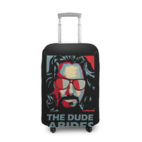 Чехол для чемодана 3D с принтом The Dude Abides (Лебовски) в Екатеринбурге, 86% полиэфир, 14% спандекс | двустороннее нанесение принта, прорези для ручек и колес | abide | big | dude | jeff | lebowski | the | большой | лебовски | фильм | чувак