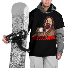 Накидка на куртку 3D с принтом The Dude Abides (Lebowski) в Екатеринбурге, 100% полиэстер |  | abide | big | dude | jeff | lebowski | the | большой | лебовски | фильм | чувак