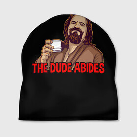 Шапка 3D с принтом The Dude Abides (Lebowski) в Екатеринбурге, 100% полиэстер | универсальный размер, печать по всей поверхности изделия | abide | big | dude | jeff | lebowski | the | большой | лебовски | фильм | чувак