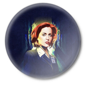 Значок с принтом Dana Scully в Екатеринбурге,  металл | круглая форма, металлическая застежка в виде булавки | dana | dana scully | fbi | fox | fox mulder | i want to believe | mulder | scully | the truth is out there | the x files | trust no one | x file | xfile | дана | дана скалли | малдер | секретные материалы | скалли | фбр | фокс | фокс малдер | х файл | хфа