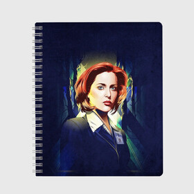 Тетрадь с принтом Dana Scully в Екатеринбурге, 100% бумага | 48 листов, плотность листов — 60 г/м2, плотность картонной обложки — 250 г/м2. Листы скреплены сбоку удобной пружинной спиралью. Уголки страниц и обложки скругленные. Цвет линий — светло-серый
 | Тематика изображения на принте: dana | dana scully | fbi | fox | fox mulder | i want to believe | mulder | scully | the truth is out there | the x files | trust no one | x file | xfile | дана | дана скалли | малдер | секретные материалы | скалли | фбр | фокс | фокс малдер | х файл | хфа