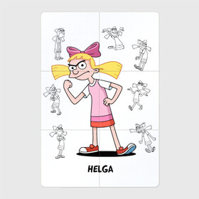 Магнитный плакат 2Х3 с принтом Hey Arnold Helga в Екатеринбурге, Полимерный материал с магнитным слоем | 6 деталей размером 9*9 см | cecile | helga | hey arnold | imitated | pataki | патаки | подражала | сесиль | хельга | эй арнольд