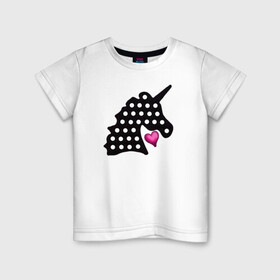 Детская футболка хлопок с принтом Единорог, сердце, поп-ит в Екатеринбурге, 100% хлопок | круглый вырез горловины, полуприлегающий силуэт, длина до линии бедер | pop it | simple dimple | unicorn | единорог | поп ит | симпл димпл