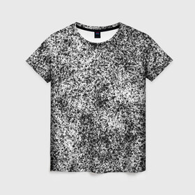 Женская футболка 3D с принтом Small-scale camouflage в Екатеринбурге, 100% полиэфир ( синтетическое хлопкоподобное полотно) | прямой крой, круглый вырез горловины, длина до линии бедер | абстракция | грязь | камуфляж | пятна | черно белый