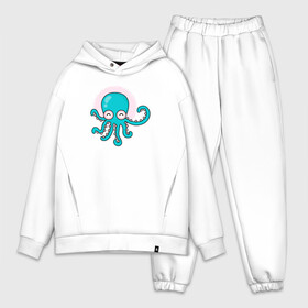 Мужской костюм хлопок OVERSIZE с принтом Осьминог в Екатеринбурге,  |  | cute | octopus | милый | морское | осьминог | осьминожка | паттерн | тентакли | щупальца