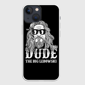 Чехол для iPhone 13 mini с принтом Dude the Big Lebowski в Екатеринбурге,  |  | dude | jeff bridges | the big lebowski | блики | большой лебовский | джефф бриджес | молния | фильм | чувак