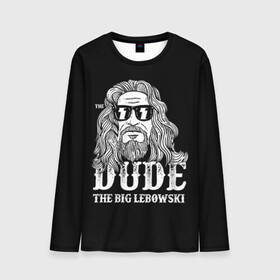 Мужской лонгслив 3D с принтом Dude the Big Lebowski в Екатеринбурге, 100% полиэстер | длинные рукава, круглый вырез горловины, полуприлегающий силуэт | dude | jeff bridges | the big lebowski | блики | большой лебовский | джефф бриджес | молния | фильм | чувак