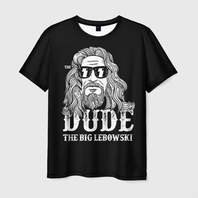 Мужская футболка 3D с принтом Dude the Big Lebowski в Екатеринбурге, 100% полиэфир | прямой крой, круглый вырез горловины, длина до линии бедер | Тематика изображения на принте: dude | jeff bridges | the big lebowski | блики | большой лебовский | джефф бриджес | молния | фильм | чувак