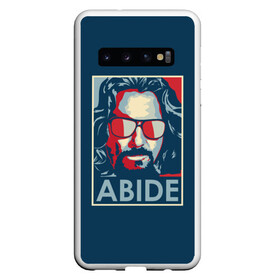 Чехол для Samsung Galaxy S10 с принтом ABIDE Большой Лебовский в Екатеринбурге, Силикон | Область печати: задняя сторона чехла, без боковых панелей | Тематика изображения на принте: dude | jeff bridges | the big lebowski | большой лебовский | джефф бриджес | поп арт | фильм | чувак