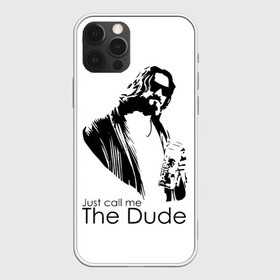 Чехол для iPhone 12 Pro с принтом Just call me the Dude в Екатеринбурге, силикон | область печати: задняя сторона чехла, без боковых панелей | Тематика изображения на принте: dude | jeff bridges | just call me the dude | the big lebowski | большой лебовский | джефф бриджес | просто зови меня | фильм | чувак