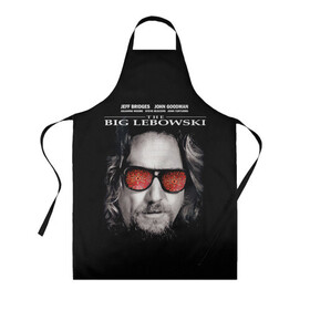 Фартук 3D с принтом The Big Lebowski в Екатеринбурге, 100% полиэстер | общий размер — 65 х 85 см, ширина нагрудника — 26 см, горловина — 53 см, длина завязок — 54 см, общий обхват в поясе — 173 см. Принт на завязках и на горловине наносится с двух сторон, на основной части фартука — только с внешней стороны | dude | jeff bridges | the big lebowski | большой лебовский | джефф бриджес | ковер | красные очки | узор | фильм | чувак