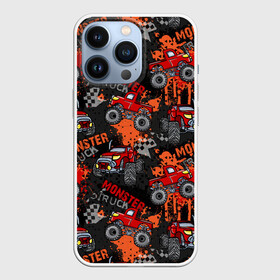 Чехол для iPhone 13 Pro с принтом MONSTER TRUCK RED в Екатеринбурге,  |  | 4x4 | hummer | monster | truck | гонка | гонщик | грузовики | джип | джипы | кольцевые гонки | хаммер