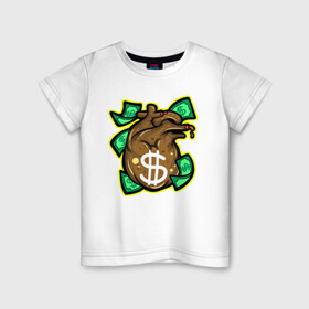 Детская футболка хлопок с принтом Денежное сердце в Екатеринбурге, 100% хлопок | круглый вырез горловины, полуприлегающий силуэт, длина до линии бедер | colorful | деньги | доллары | иллюстрация | сердце