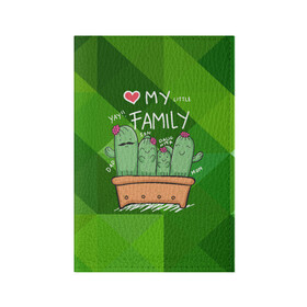 Обложка для паспорта матовая кожа с принтом Милая семья кактусов в Екатеринбурге, натуральная матовая кожа | размер 19,3 х 13,7 см; прозрачные пластиковые крепления | Тематика изображения на принте: cactus | кактус | кактусы | милый | растение | цветок