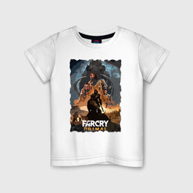 Детская футболка хлопок с принтом FARCRY PRIMAL в Екатеринбурге, 100% хлопок | круглый вырез горловины, полуприлегающий силуэт, длина до линии бедер | bloodragon | farcry | fc 5 | fc5 | фар край