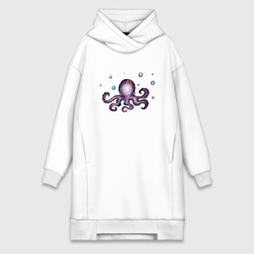 Платье-худи хлопок с принтом Осьминог созвездие в Екатеринбурге,  |  | cute | octopus | милый | морское | осьминог | осьминожка | паттерн | тентакли | щупальца