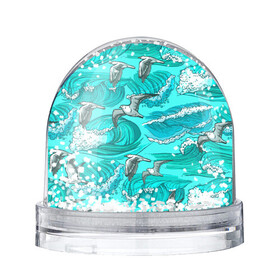 Игрушка Снежный шар с принтом Чайки в море в Екатеринбурге, Пластик | Изображение внутри шара печатается на глянцевой фотобумаге с двух сторон | волны | море | морские | птицы | чайка | чайки