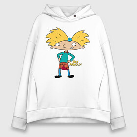 Женское худи Oversize хлопок с принтом Hey Arnold! в Екатеринбурге, френч-терри — 70% хлопок, 30% полиэстер. Мягкий теплый начес внутри —100% хлопок | боковые карманы, эластичные манжеты и нижняя кромка, капюшон на магнитной кнопке | arnold | boy | cartoon | face | nickelodeon | арнольд | детство | мальчик | мультик | никелодион | эй арнольд