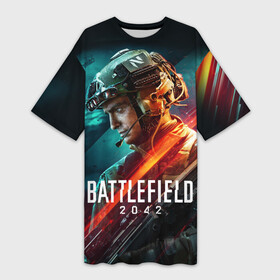 Платье-футболка 3D с принтом BATTLEFIELD 2042 | Батлфилд в Екатеринбурге,  |  | 2042 | battlefield | game | war | бателфилд | батла | батлфилд | боец | бэтлфилд | воин | война | игра | оружие | солдат | шутер
