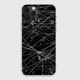 Чехол для iPhone 12 Pro с принтом ГРАНЖ  GRUNGE ЧБ в Екатеринбурге, силикон | область печати: задняя сторона чехла, без боковых панелей | grunge | tegunvteg | гранж | линии | полосы | потертости | текстура