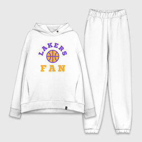 Женский костюм хлопок Oversize с принтом Lakers Fan в Екатеринбурге,  |  | basketball | bryant | game | james | kobe | lakers | lebron | los angeles | nba | sport | streetball | баскетбол | баскетболист | брайант | джеймс | игра | игрок | коби | леброн | лейкерс | лос анджелес | мяч | нба | спорт | стритбол