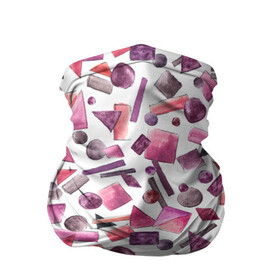Бандана-труба 3D с принтом Геометрический розовый в Екатеринбурге, 100% полиэстер, ткань с особыми свойствами — Activecool | плотность 150‒180 г/м2; хорошо тянется, но сохраняет форму | abstraction | geometric | light | pink | withe | абстракция | белый | геометрический | геометрия | квадрат | круг | линии | розовый | светлый | треугольник