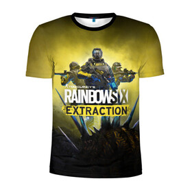 Мужская футболка 3D спортивная с принтом Rainbow Six Extraction Радуга 6 Эвакуация в Екатеринбурге, 100% полиэстер с улучшенными характеристиками | приталенный силуэт, круглая горловина, широкие плечи, сужается к линии бедра | Тематика изображения на принте: battlefield | call | clancy | cod | counter | csgo | duty | extraction | ghost | rainbow | rainbowsix | recon | siege | six | strike | tom | war | боец | воин | война | клэнси | ксго | оружие | осада | радуга | рейнбов | рейнбоу | рэйнбоу | солдат | том |