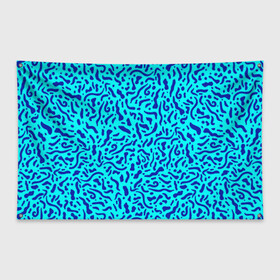 Флаг-баннер с принтом Неоновые синие узоры в Екатеринбурге, 100% полиэстер | размер 67 х 109 см, плотность ткани — 95 г/м2; по краям флага есть четыре люверса для крепления | abstract | blue | neon | sea | абстракционизм | абстракция | африканские | вода | волны | голубые узоры | камуфляж | лагуна | линии | мелкий узор | мемфис | море | морское | неоновый | орнамент | пятна | пятнистый