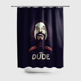 Штора 3D для ванной с принтом Большой Лебовский / The Dude в Екатеринбурге, 100% полиэстер | плотность материала — 100 г/м2. Стандартный размер — 146 см х 180 см. По верхнему краю — пластиковые люверсы для креплений. В комплекте 10 пластиковых колец | dude | lebowski | lebowski dude | the big lebowski | the dude | большой лебовский | джеффри лебовский | комедия | криминал | лебовский | чувак