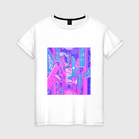 Женская футболка хлопок с принтом город в Екатеринбурге, 100% хлопок | прямой крой, круглый вырез горловины, длина до линии бедер, слегка спущенное плечо | citi | indie kid | город | инди кид | ночь