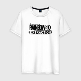 Мужская футболка хлопок с принтом Rainbow Six Extraction Радуга 6 Эвакуация в Екатеринбурге, 100% хлопок | прямой крой, круглый вырез горловины, длина до линии бедер, слегка спущенное плечо. | Тематика изображения на принте: battlefield | call | clancy | cod | counter | csgo | duty | extraction | ghost | rainbow | rainbowsix | recon | siege | six | strike | tom | war | боец | воин | война | клэнси | ксго | оружие | осада | радуга | рейнбов | рейнбоу | рэйнбоу | солдат | том |