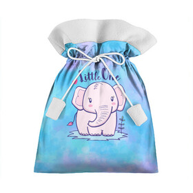 Подарочный 3D мешок с принтом Маленький слоненок в Екатеринбурге, 100% полиэстер | Размер: 29*39 см | Тематика изображения на принте: детеныш | милый | ребенок | слон | слоненок | слоник