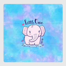 Магнитный плакат 3Х3 с принтом Маленький слоненок в Екатеринбурге, Полимерный материал с магнитным слоем | 9 деталей размером 9*9 см | детеныш | милый | ребенок | слон | слоненок | слоник