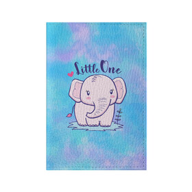 Обложка для паспорта матовая кожа с принтом Маленький слоненок в Екатеринбурге, натуральная матовая кожа | размер 19,3 х 13,7 см; прозрачные пластиковые крепления | Тематика изображения на принте: детеныш | милый | ребенок | слон | слоненок | слоник