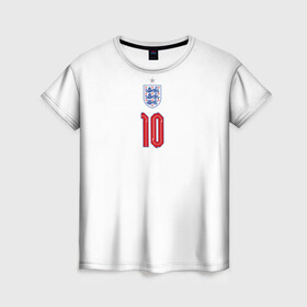 Женская футболка 3D с принтом Стерлинг форма Англия в Екатеринбурге, 100% полиэфир ( синтетическое хлопкоподобное полотно) | прямой крой, круглый вырез горловины, длина до линии бедер | 2020 | 2021 | euro | fifa | uefa | аглийская | англичане | англия | евро | рахим | рахим стерлинг | сборная англии | сборной | стерлинг | уефа | фифа | форма | футбол | футбольная