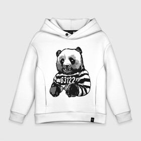 Детское худи Oversize хлопок с принтом Панда вор в Екатеринбурге, френч-терри — 70% хлопок, 30% полиэстер. Мягкий теплый начес внутри —100% хлопок | боковые карманы, эластичные манжеты и нижняя кромка, капюшон на магнитной кнопке | bear | panda | вор | животные | звери | медведь | мишка | панда | панды | преступник | природа