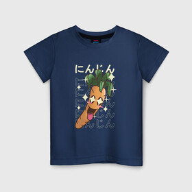 Детская футболка хлопок с принтом Японская кавайная морковка в Екатеринбурге, 100% хлопок | круглый вырез горловины, полуприлегающий силуэт, длина до линии бедер | anime | art | carrot | carrots | cute | fashion | japan | japanese | kanji | kawaii | manga | vegan | vegetables | алфавит | аниме | арт | в японском стиле | веган | кандзи | манга | милота | морковь | овощ | овощи | смех | японские буквы | япо