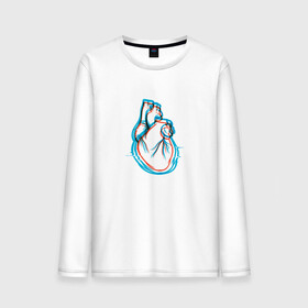 Мужской лонгслив хлопок с принтом 3D эффект | Биение сердца в Екатеринбурге, 100% хлопок |  | 3д | anaglyph | art | blue | cardio | focus | heart | heartbeat | love | real heart | red | анаглиф | арт | глитч | глич | иллюстрация | кардио | кардиограмма | клапаны | красный | любовь | настоящее сердце | рисунок | сердце | синий