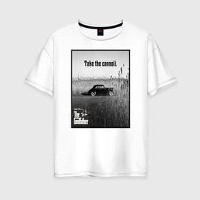 Женская футболка хлопок Oversize с принтом Дон Вито Корлеоне в Екатеринбурге, 100% хлопок | свободный крой, круглый ворот, спущенный рукав, длина до линии бедер
 | godfather | кино | крестный отец | фильм