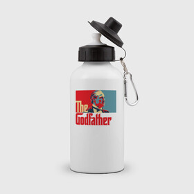 Бутылка спортивная с принтом godfather logo в Екатеринбурге, металл | емкость — 500 мл, в комплекте две пластиковые крышки и карабин для крепления | godfather | кино | крестный отец | фильм