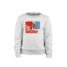 Детский свитшот хлопок с принтом godfather logo в Екатеринбурге, 100% хлопок | круглый вырез горловины, эластичные манжеты, пояс и воротник | godfather | кино | крестный отец | фильм