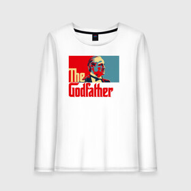 Женский лонгслив хлопок с принтом godfather logo в Екатеринбурге, 100% хлопок |  | godfather | кино | крестный отец | фильм