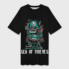Платье-футболка 3D с принтом Старый пират в Екатеринбурге,  |  | game | games | pirate | sea of thieves | sot | игра | игры | корабли | корабль | кракен | майкрософт | море | море воров | моря | пираты