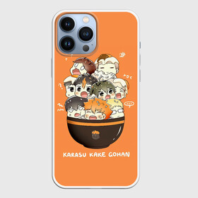 Чехол для iPhone 13 Pro Max с принтом Karasu kake gohan | Haikyuu в Екатеринбурге,  |  | Тематика изображения на принте: anime | haikyu | haikyuu | karasuno | manga | аниме | асахи азумане | волейбол | волейбольный клуб | вороны | карасуно | коши сугавара | манга | рюноске танака | старшая школа | тобио кагеяма | хаику | хаикую | шоё хината