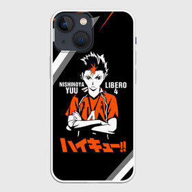 Чехол для iPhone 13 mini с принтом Nishinoya Yuu | Haikyuu в Екатеринбурге,  |  | 4 номер | haikyu | haikyuu | karasuno | yu nishinoya | аниме | божественный хранитель карасуно | волейбол | волейбольный клуб | вороны | иероглифы | карасуно | манга | ноя сан | старшая школа | хаику | хаикую | чидорияма