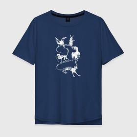 Мужская футболка хлопок Oversize с принтом Длинный хвост в Екатеринбурге, 100% хлопок | свободный крой, круглый ворот, “спинка” длиннее передней части | животные | звери | кот | кошка | питомец | птица
