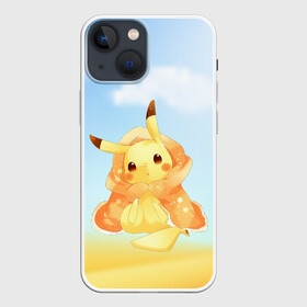 Чехол для iPhone 13 mini с принтом Пикачу с пледом в Екатеринбурге,  |  | anime | picachu | pikachu | аниме | милый | пика | пикачу | покебол | покемон