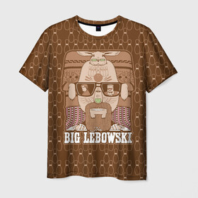 Мужская футболка 3D с принтом The Big Lebowski в Екатеринбурге, 100% полиэфир | прямой крой, круглый вырез горловины, длина до линии бедер | Тематика изображения на принте: donny | dude | jeff bridges | the big lebowski | walter sobchak | большой лебовский | боулинг | вальтер собчак | джефф бриджес | донни | заяц | кегли | кролик | фильм | чувак